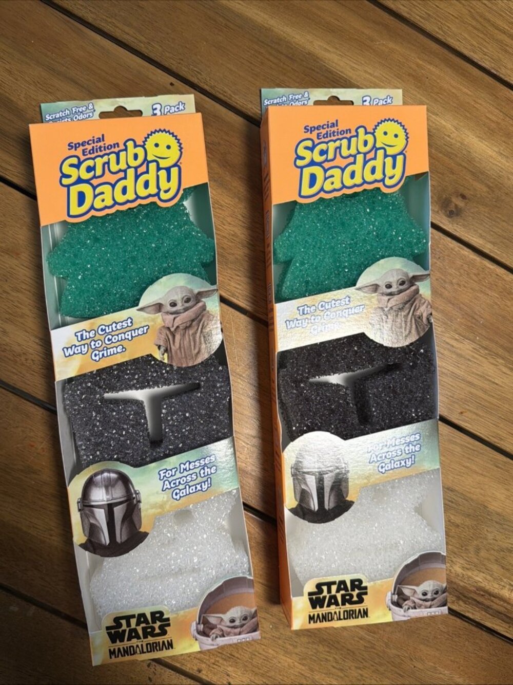 Scrub Daddy Star Wars Mandalorian Grogu Mando 3-Pack Sponges Lot 2 Boxes Disney